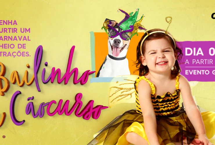 CãoCurso, bailinho e feira de adoção agitam o Carnaval das crianças e pets em Maringá