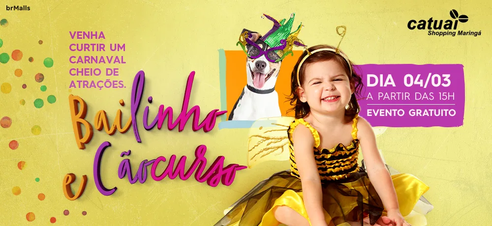 CãoCurso, bailinho e feira de adoção agitam o Carnaval das crianças e pets em Maringá