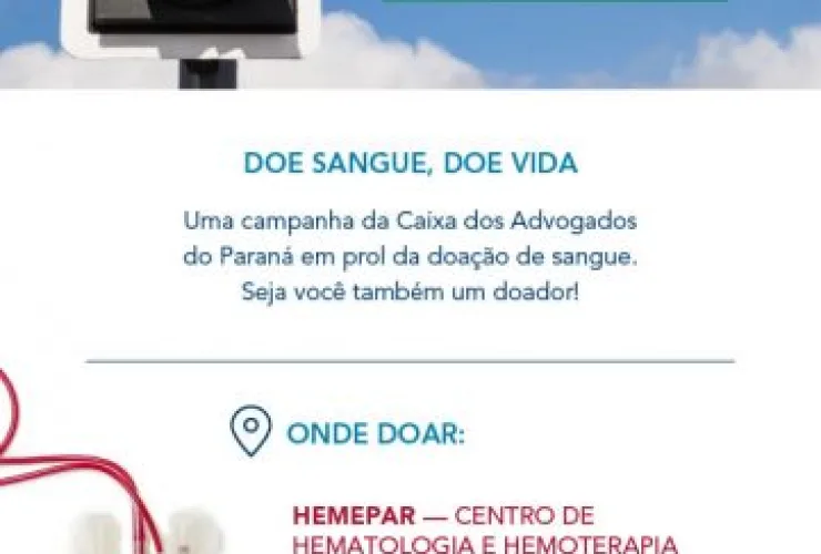 Campanha Junho Vermelho da CAA/PR incentiva a doação de sangue