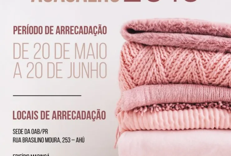 CAA/PR promove Campanha do Agasalho 2019 até 20 de junho