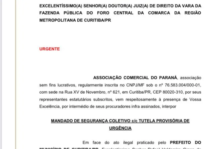 ACP pede na justiça prorrogação de tributos municipais