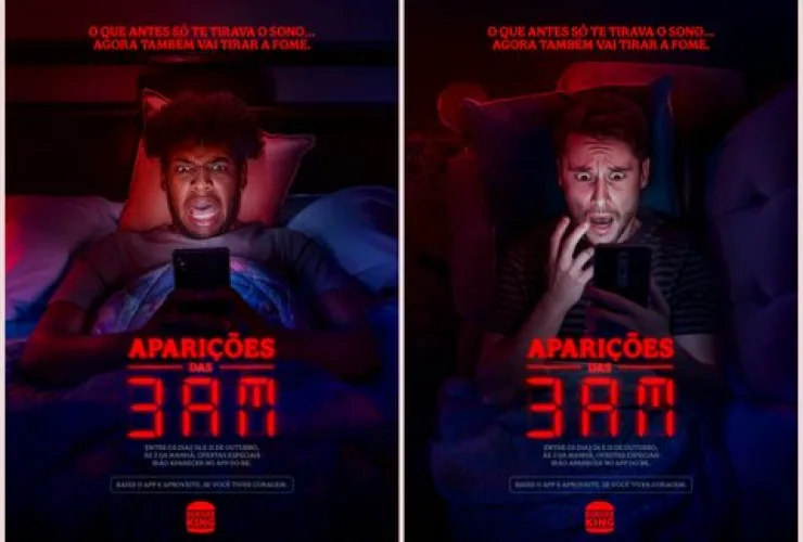 Burger King anuncia ofertas às 03h00, horário que marca o pico dos fenômenos paranormais