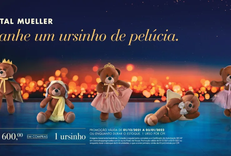 Shopping Mueller presenteia clientes com coleção exclusiva de ursos