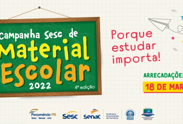 Sesc PR e parceiros lançam campanha para arrecadação de material escolar