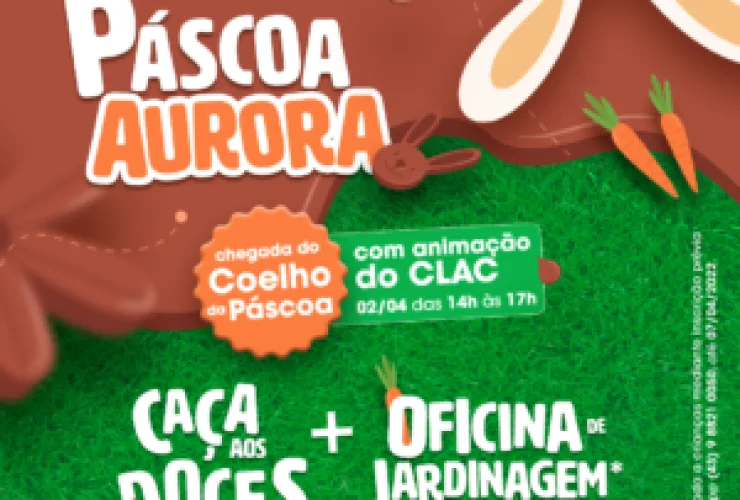Coelhinho vai comandar Páscoa do Aurora com oficina e aventuras