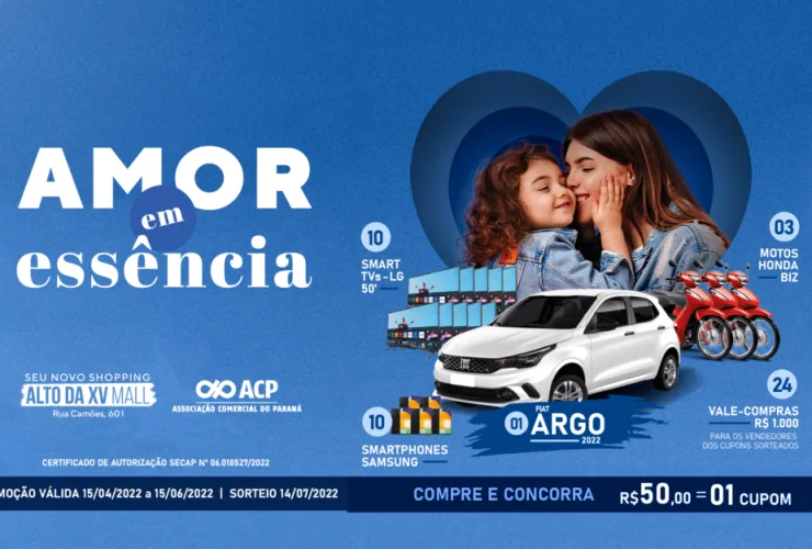 Alto da XV Mall sorteia diversos prêmios Dia das Mães e Dia dos Namorados no mês de maio