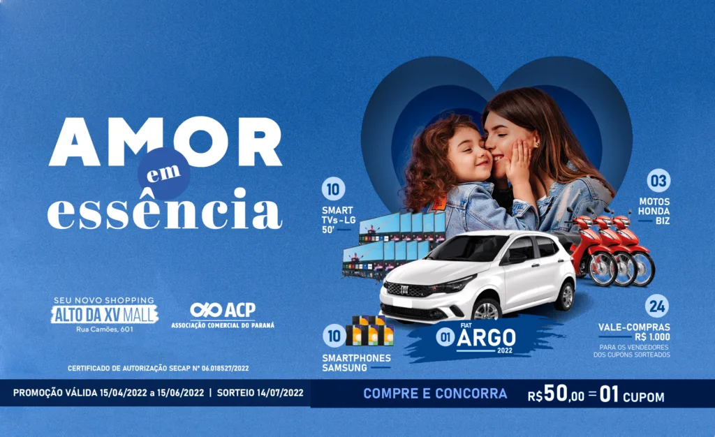Alto da XV Mall sorteia diversos prêmios Dia das Mães e Dia dos Namorados no mês de maio