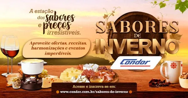 Sabores de Inverno Condor terá vinhos exclusivos e mix com custo-benefício
