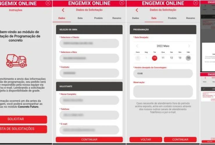 Engemix lança solicitação de agendamento inédita para entrega de concreto por aplicativo