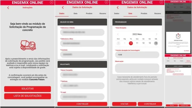 Engemix lança solicitação de agendamento inédita para entrega de concreto por aplicativo