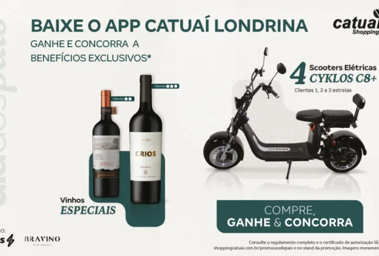 Dia dos Pais no Catuaí tem sorteio de quatro scooters elétricas