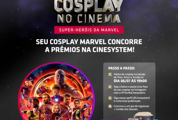 Cinesystem promove competição de cosplay para a estreia de 'Thor - Amor e Trovão', no Shopping Curitiba