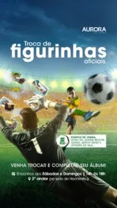Aurora Shopping cria espaço para troca de figurinhas da Copa