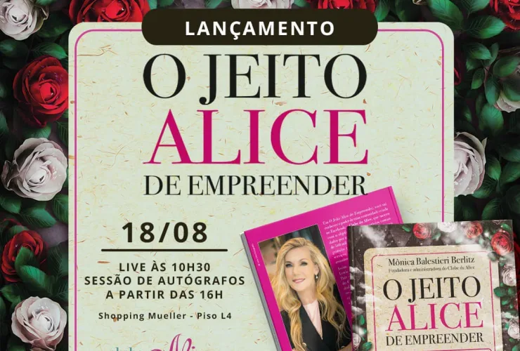 Mônica Balestieri lança no Shopping Muelller o livro “O Jeito Alice de Empreender”