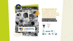 “As Organizações da Sociedade Civil de Assistência Social e a efetivação dos direitos socioassistenciais” é tema de congresso on-line