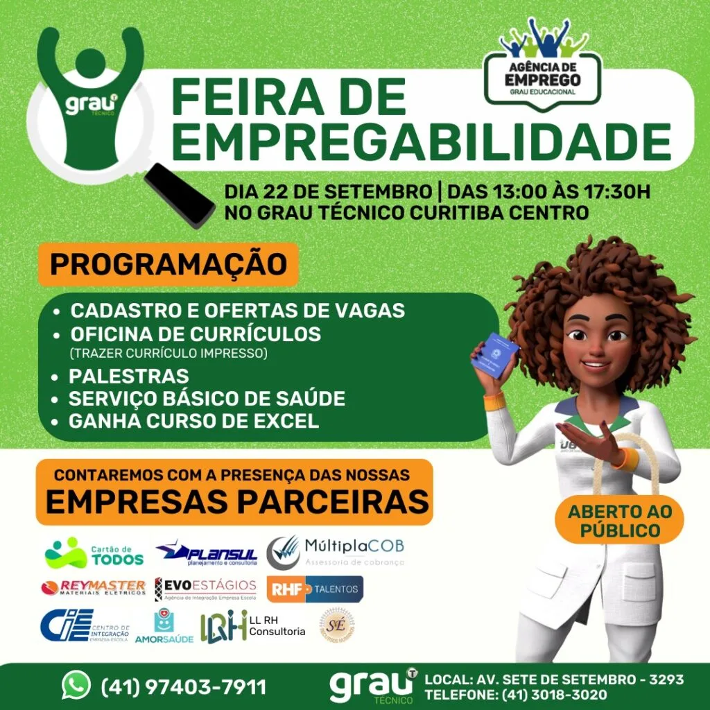 Curitiba recebe Feira de Empregabilidade com mais de 500 vagas de emprego e estágio