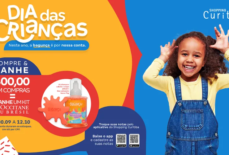 Dia das Crianças do Shopping Curitiba tem compre-ganhe com kit da L'Occitane au Brésil
