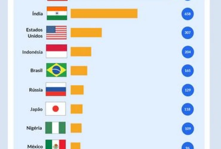 Brasil é o 5º país com mais usuários de internet no mundo