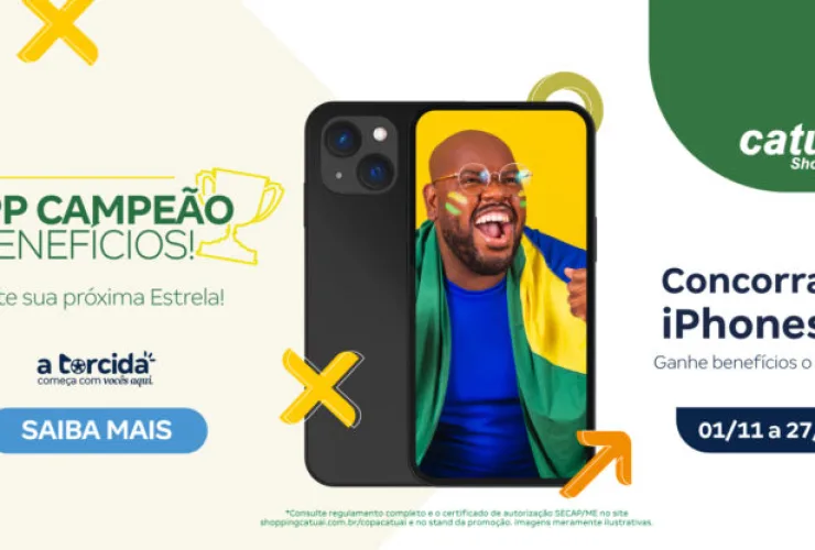 Shopping sorteia seis Iphones 13 em promoção da Copa