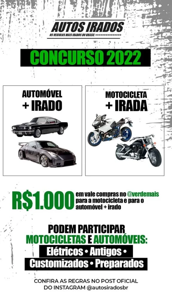 Curitiba terá concurso de motos e carros mais irados da região