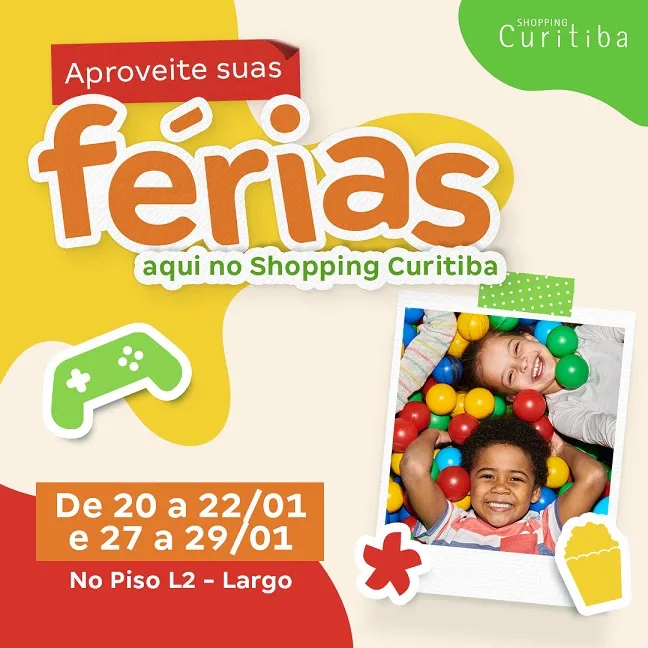 Shopping Curitiba tem programação com brincadeiras nas férias escolares