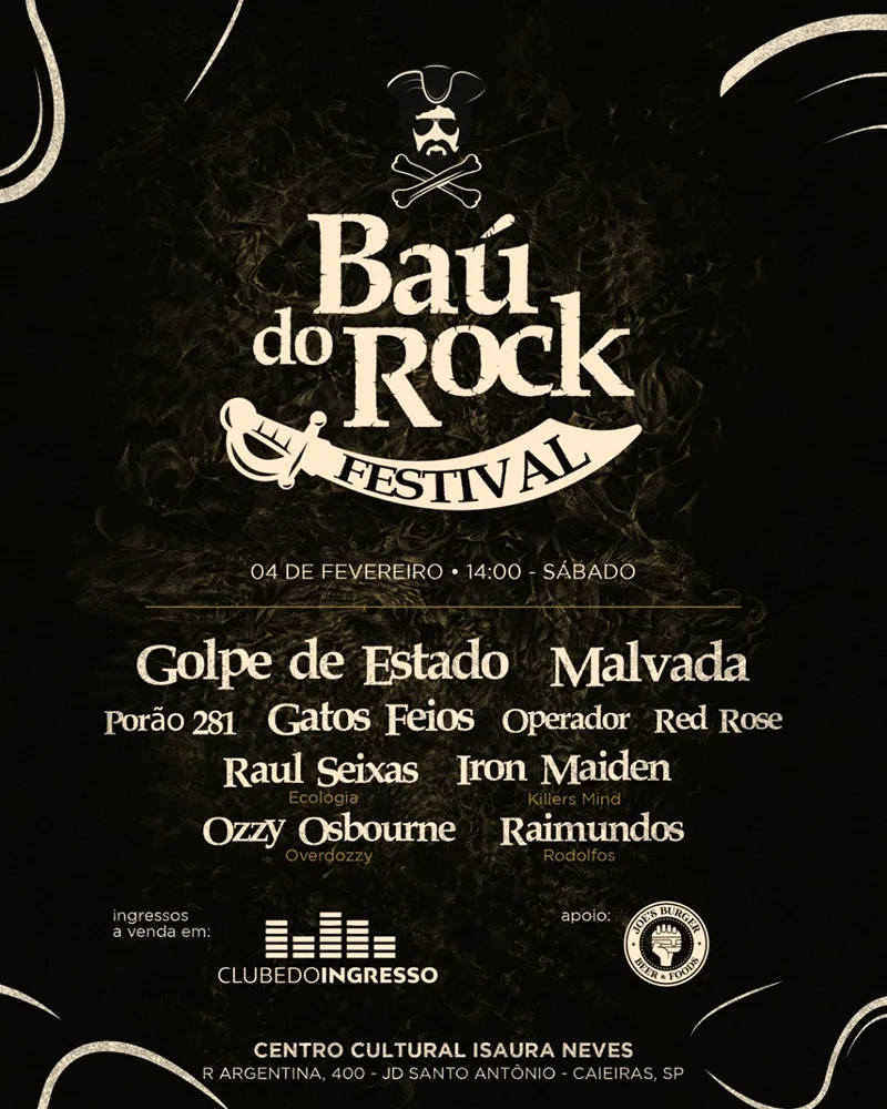Operador participa do Baú do Rock Festival ao lado do Malvada e Golpe de Estado