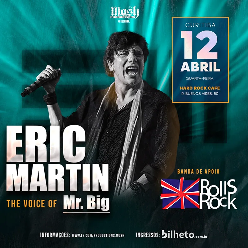 Eric Martin retorna ao Brasil e traz show inédito ao Hard Rock Cafe Curitiba