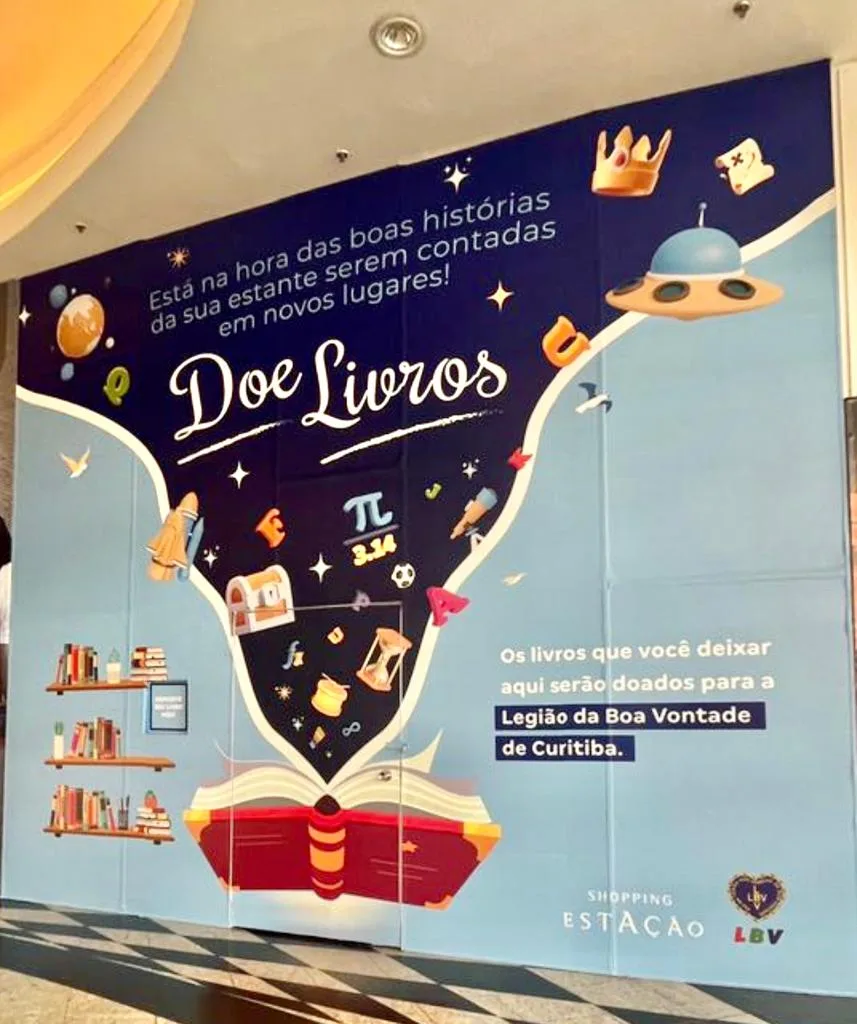 Shopping da capital paranaense arrecada livros em campanha beneficente