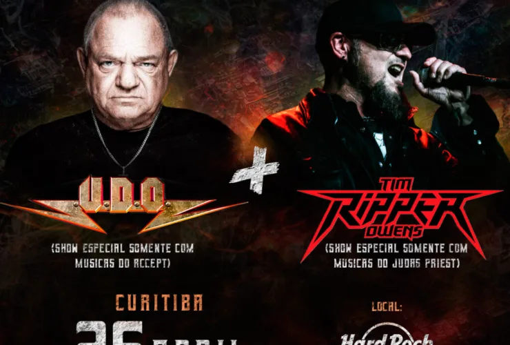 Udo e Tim ‘Ripper’ Owens se apresentam em Curitiba cantando clássicos do Accept e Judas Priest