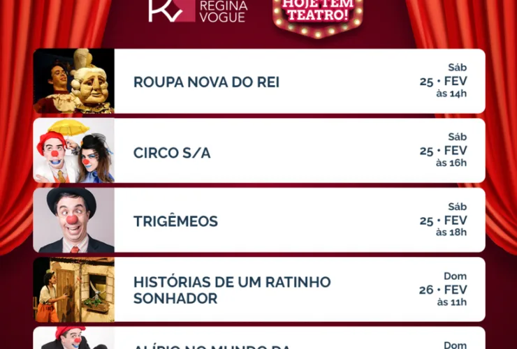 6 espetáculos gratuitos para curtir o teatro no fim de semana