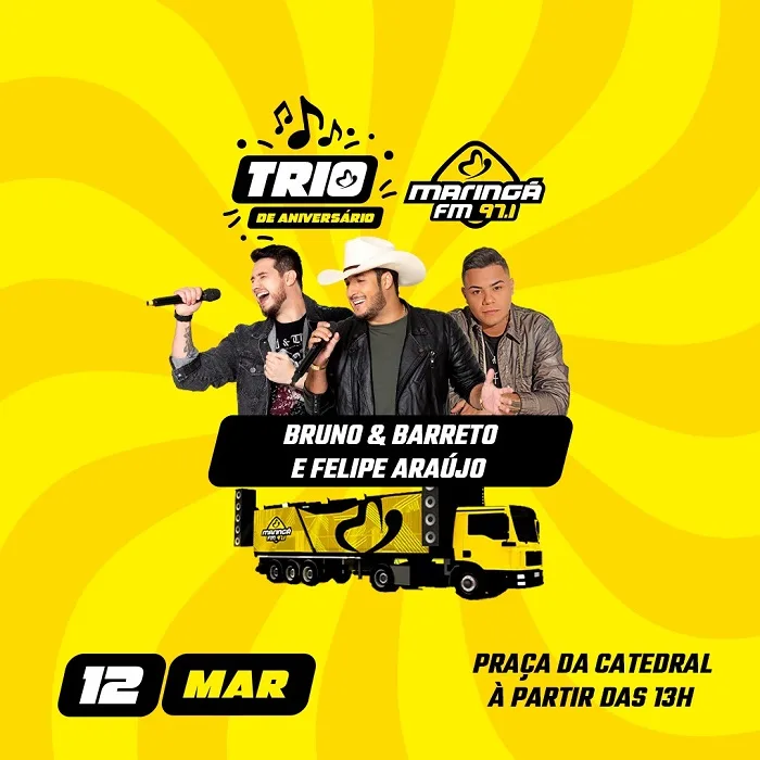 Maringá FM comemora 42 anos com Trio de Aniversário