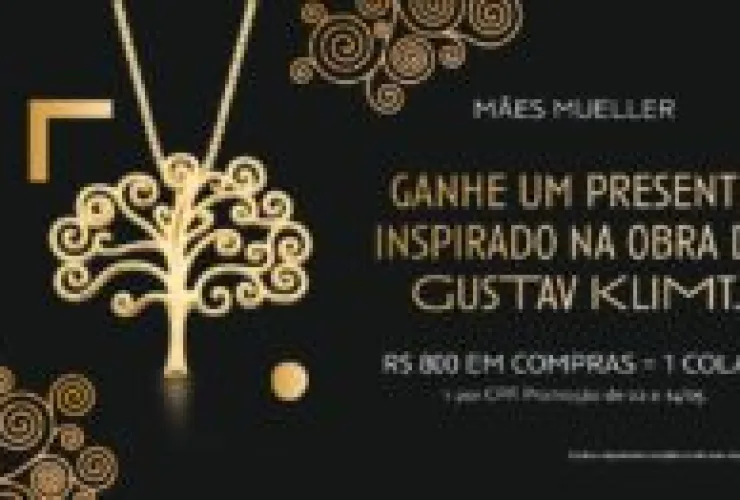 Mueller presenteia as mães com joia inspirada na obra de Gustav Klimt
