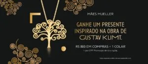 Mueller presenteia as mães com joia inspirada na obra de Gustav Klimt