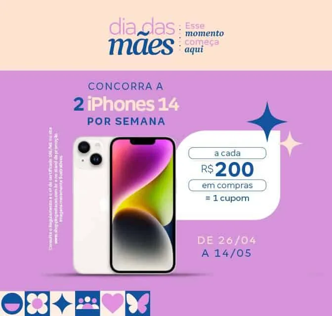 Últimos dias para comprar o presente de Dia das Mães e concorrer a Iphones 14
