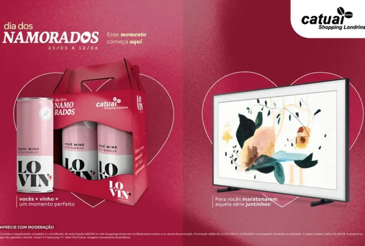 Dia dos Namorados no Catuaí tem sorteio de uma TV Samsung The Frame