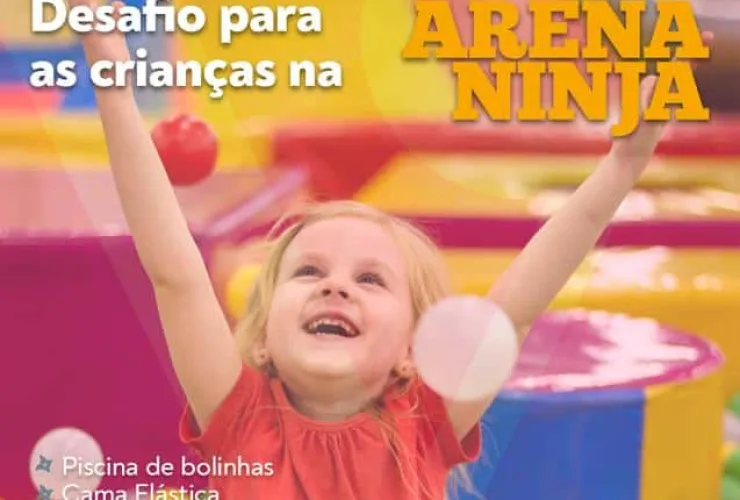 Arena Ninja Kids traz desafios para crianças no Ventura Shopping