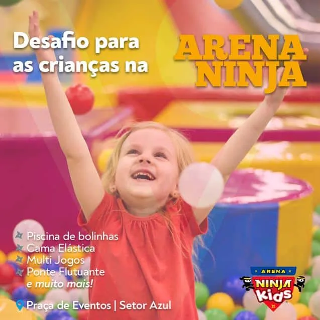 Arena Ninja Kids traz desafios para crianças no Ventura Shopping