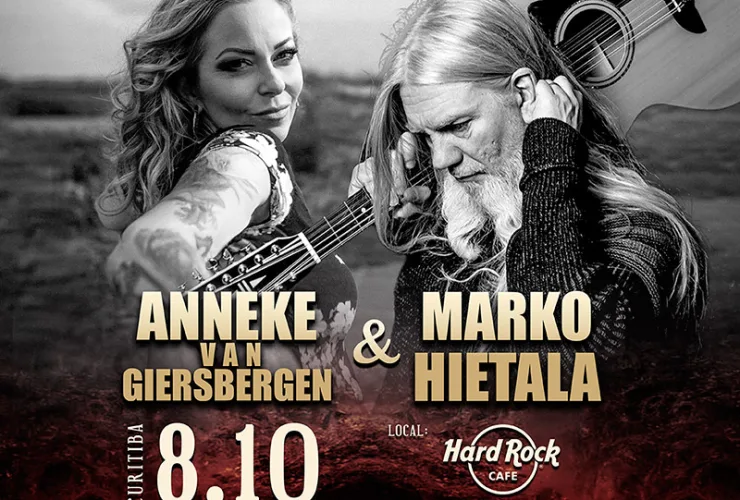 Marko Hietala e Anneke Van Giersbergen trazem show intimista para Curitiba em Outubro