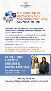 Oficina presencial capacitará gestores para cumprimento das exigências da Lei Emprega + Mulheres