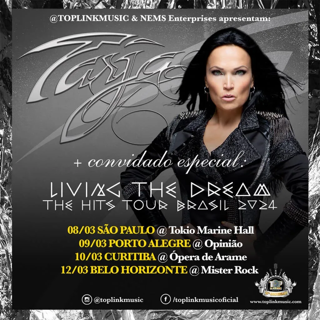 Tarja anuncia turnê no Brasil e retorna a Curitiba após nove anos