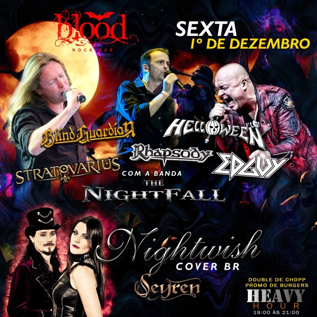 Tributo ao Nightwish e gigantes do Metal sinfônico no Blood Rock Bar