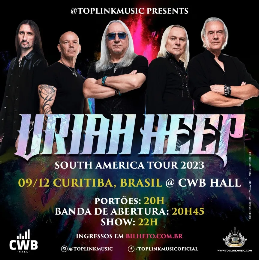Turnê do lendário grupo britânico Uriah Heep passa por Curitiba em dezembro
