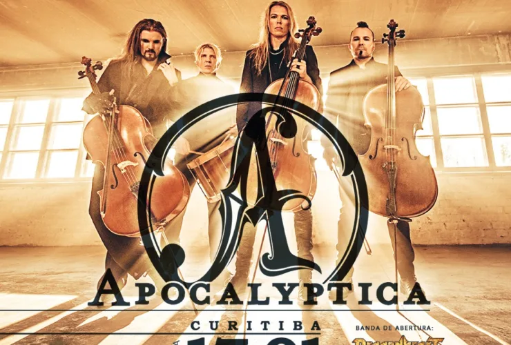 Violoncelos e Metal: Grupo finlandês Apocalyptica se apresenta na Ópera de Arame em Curitiba