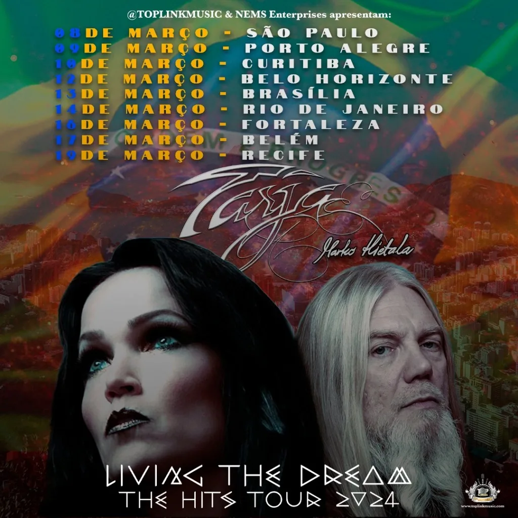 Tarja e Marko Hietala voltam aos palcos do Brasil após quase duas décadas de show histórico no Live ‘N’ Louder