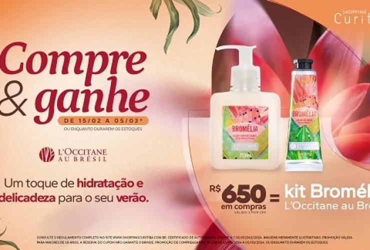 Shopping Curitiba lança compre-ganhe de verão, com kit da L'Occitane au Brésil