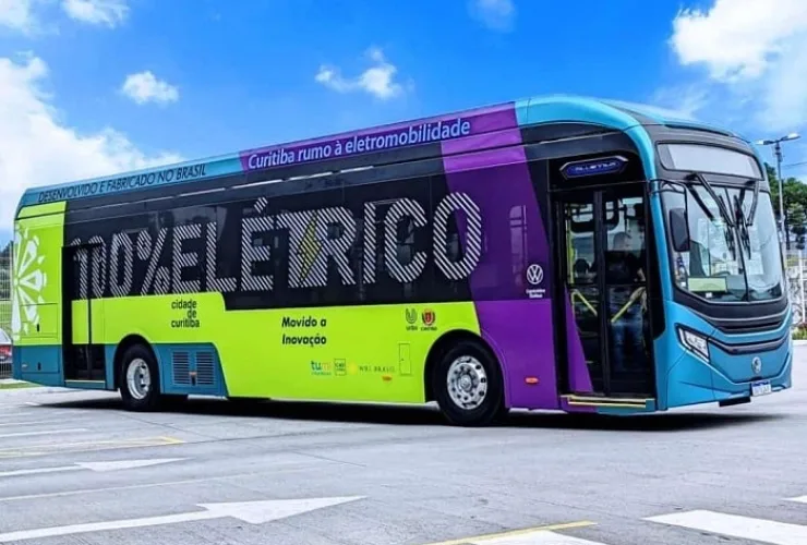 Futuro ônibus elétrico Volkswagen chega a Curitiba