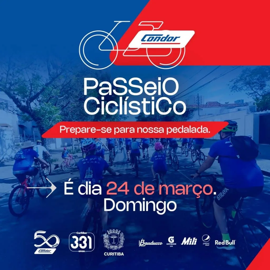 Passeio Ciclístico Condor comemora 331 anos de Curitiba