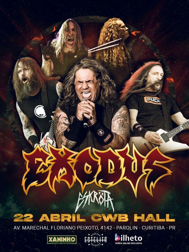 Exodus: lenda do thrash metal americano volta a Curitiba dia 22 de abril