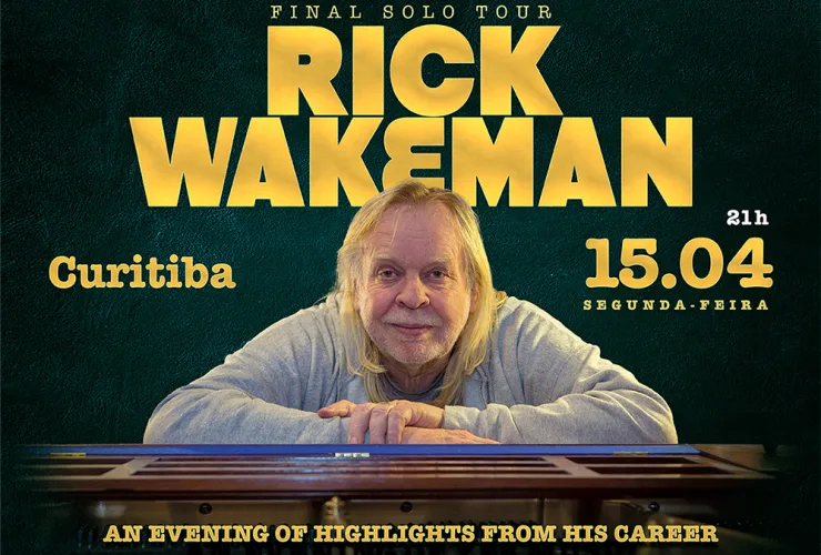 Rick Wakeman traz estreia mundial de releitura de clássicos do Yes para turnê no Brasil, com data em Curitiba (15/04)
