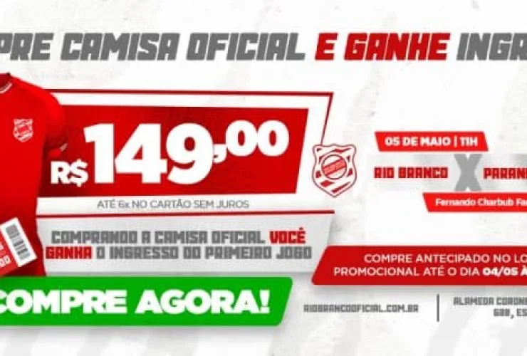 Rio Branco estreia domingo (05/05) na divisão de acesso com promoção de ingressos e combos para a torcida